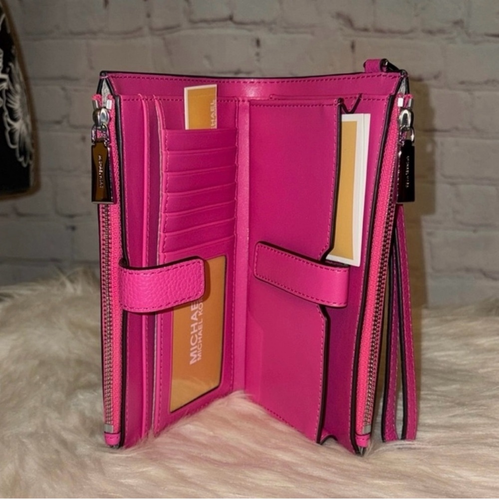 Michael Kors BEX Medium Backpack/JET SET DoubleZip Wallet 2pc Set - Picture 9 of 10